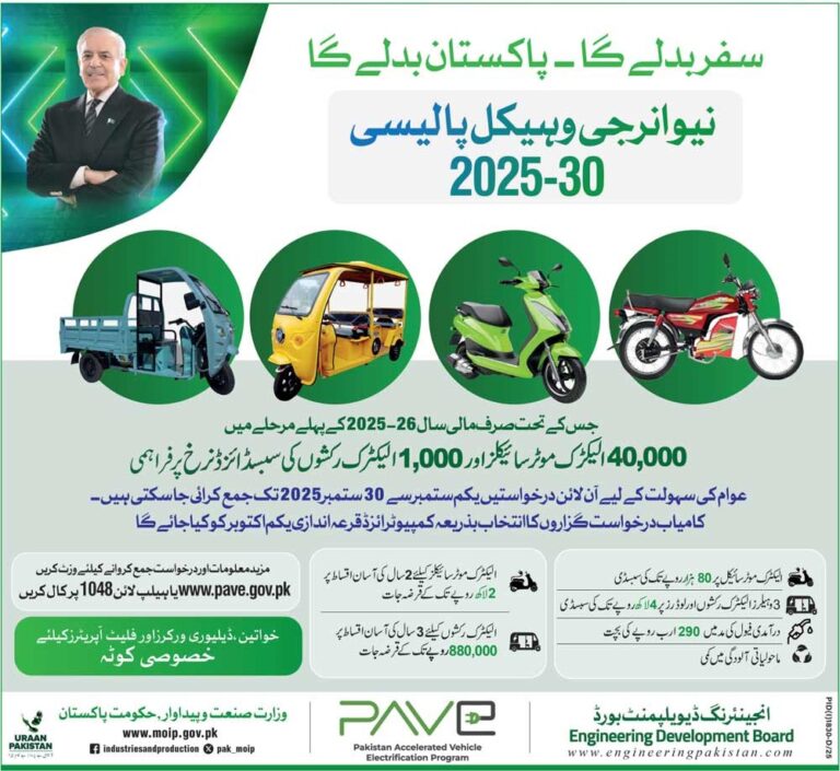 Pakistan New Energy Vehicle Policy 2025–30