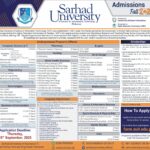 Sarhad University of Science & Information Technology (SUIT), Peshawar Fall 2025 Admissions