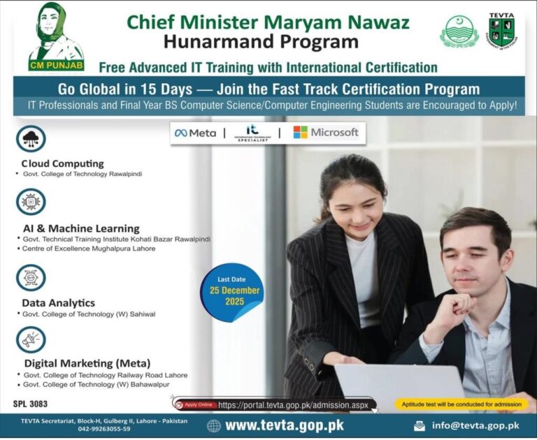 CM Maryam Nawaz Hunarmand Program 2025