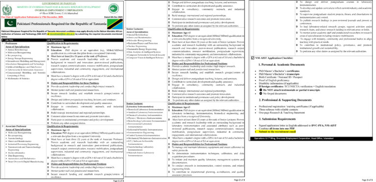 Tanzania Jobs for Pakistani Professionals in 2025
