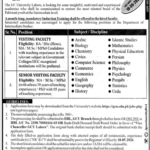 Government College University (GCU) Lahore Jobs 2026 - Visiting Faculty Engagements Now Open Apply Before May 18, 2026